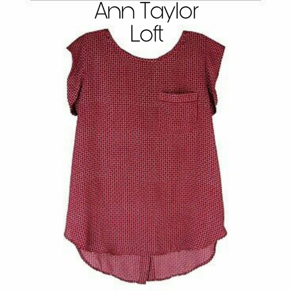 LOFT Tops - Ann Taylor Loft Cap Sleeve Hi Lo Button Back Top
